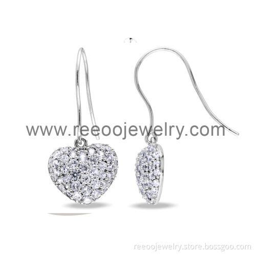 Fashion Silver Paving Setting Earring (E001)